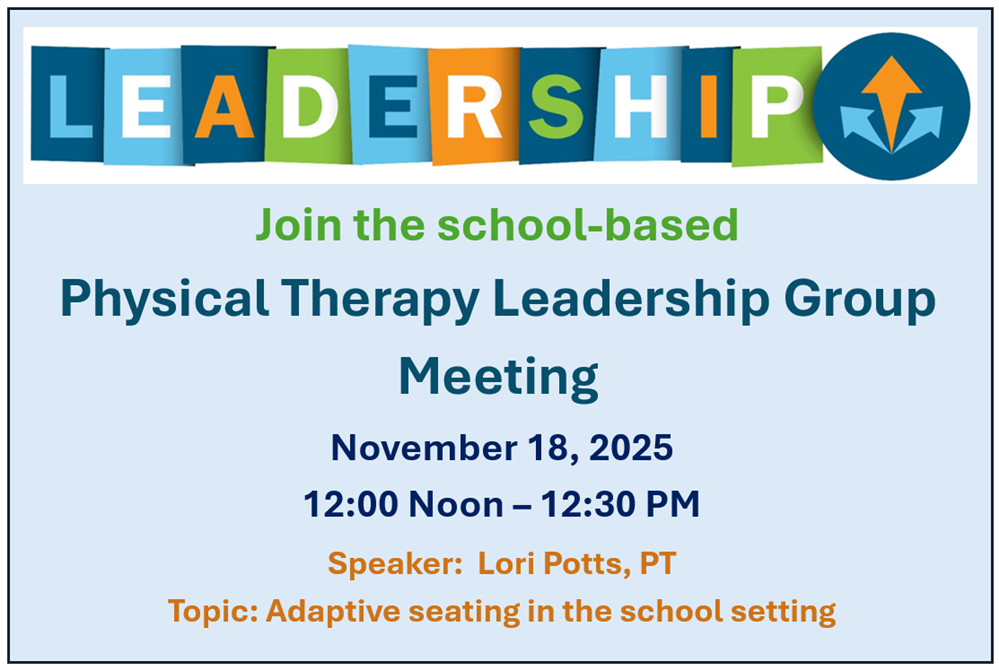 School-based Physical Therapy Leadership Group Meeting